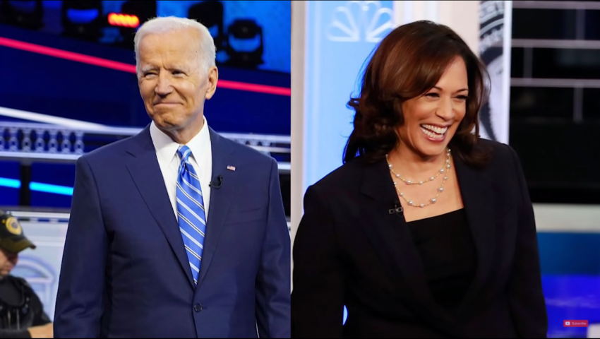 Joe Biden, presidente dos EUA à esquerda e Kamala Harris, a vice-presidente dos EUA, à direita