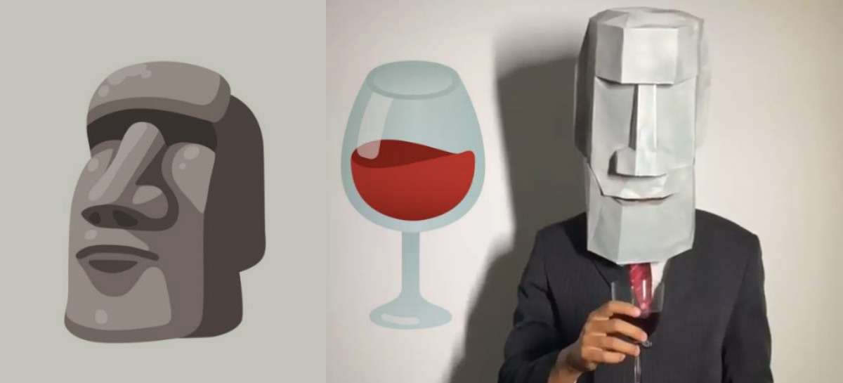 Confira o significado dos emojis de taça de vinhos e cabeça de