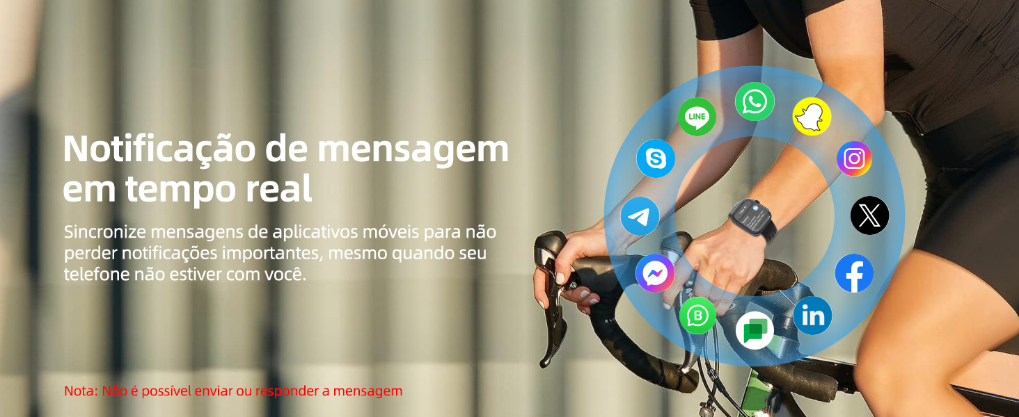 Recursos do aplicativo de smartwatch mostrados em imagem do fabricante