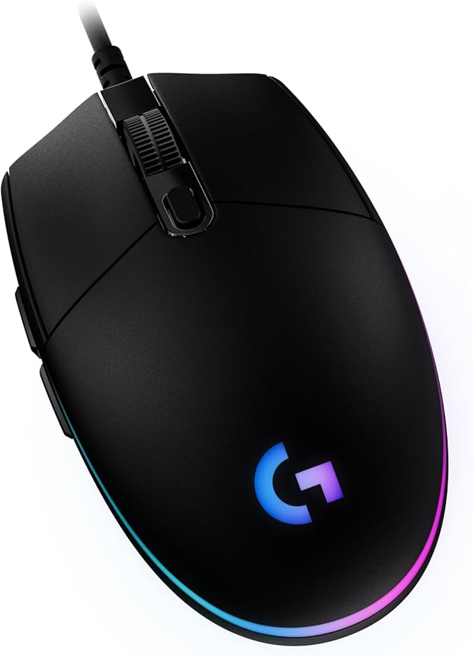 Logitech G203 preto com iluminação RGB