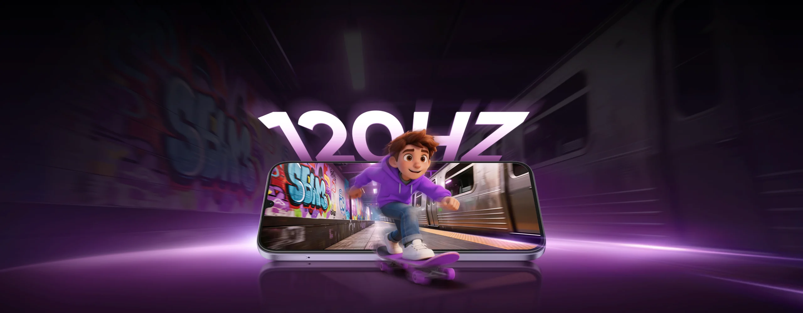 Tela de 120 Hz do Realme P4 Lite em imagem oficial