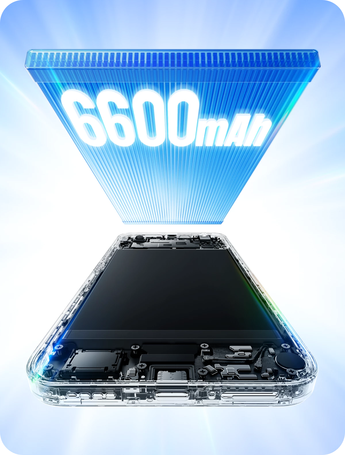 Bateria de 6600 mAh do Realme 16X em imagem oficial