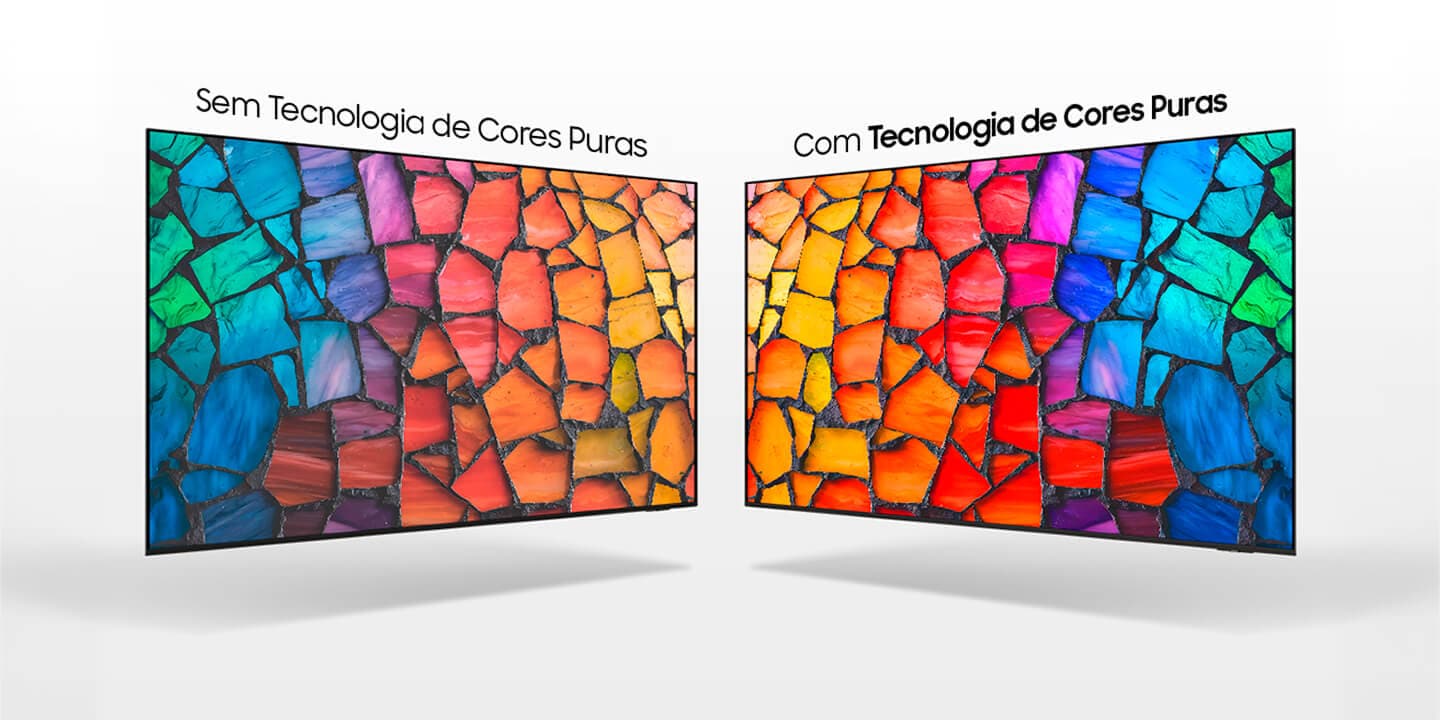 Comparação da tecnologia de cores da Samsung M75H