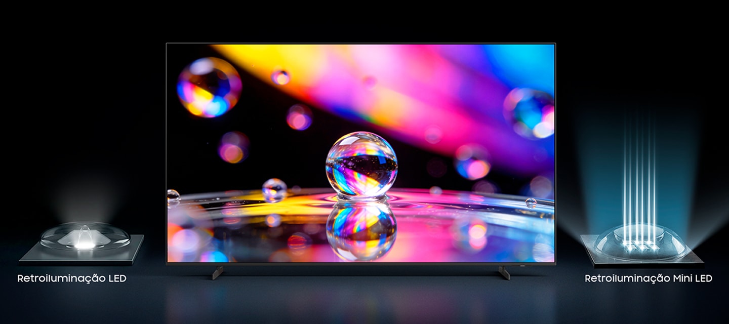 Demonstração oficial da retroiluminação Mini LED da Samsung M75H