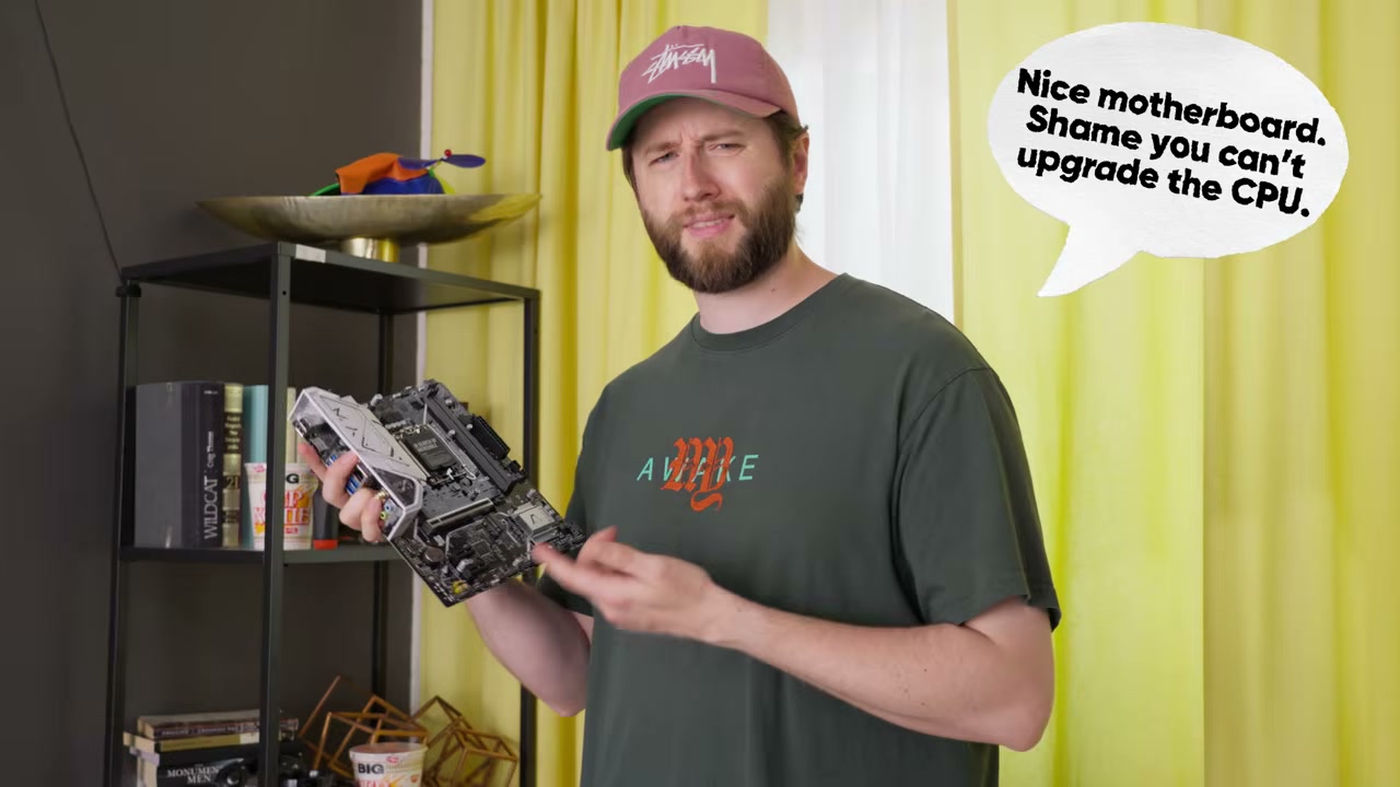 Placa-mãe AM4 antiga usada no teste