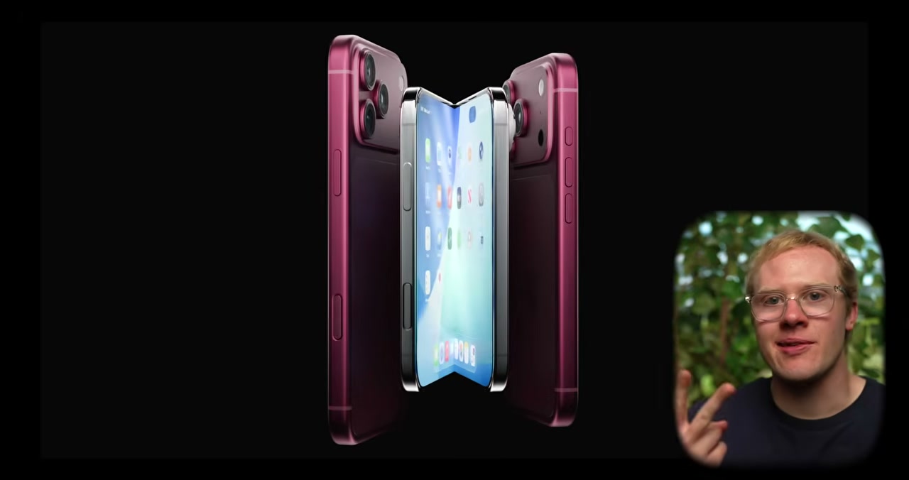Render conceitual de iPhone dobrável em formato livro