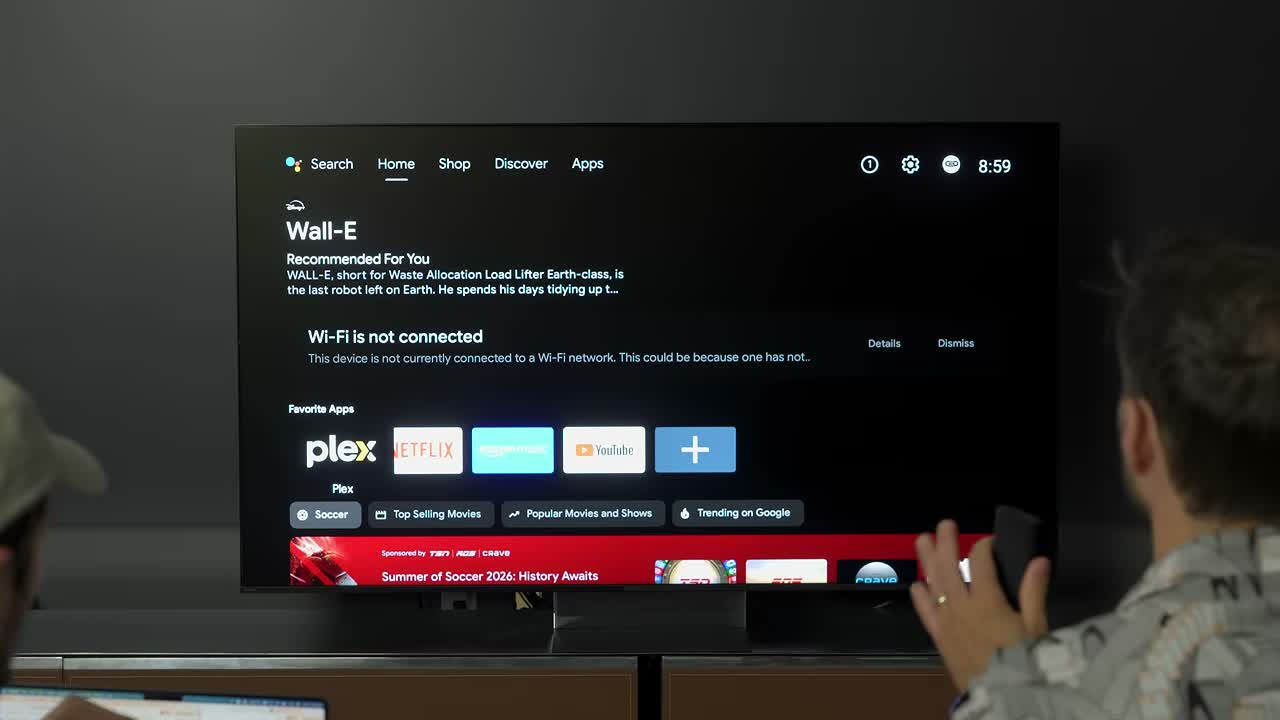 Interface Google TV aberta na Sony Bravia
