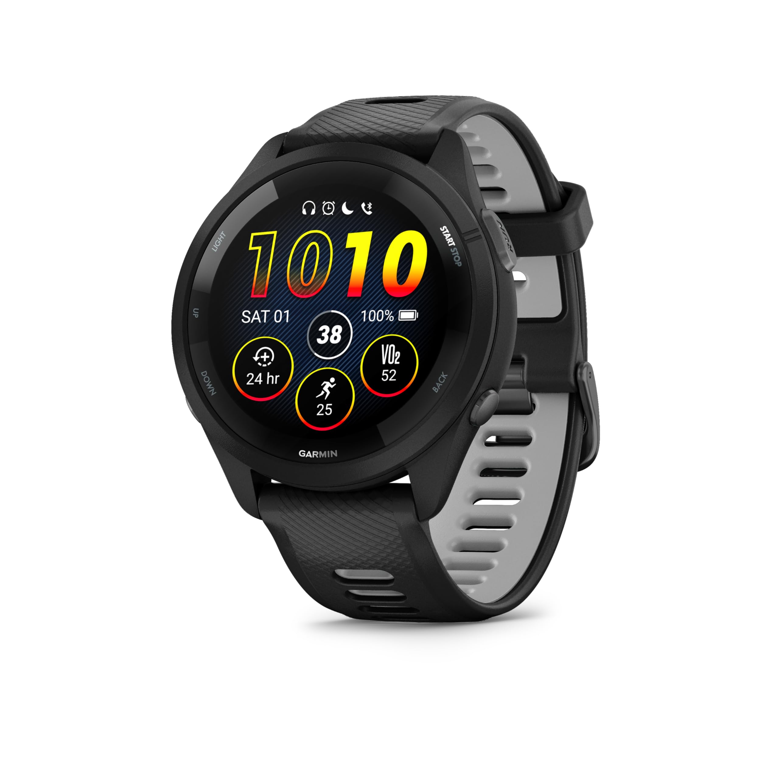 Garmin Forerunner 265 preto com pulseira cinza