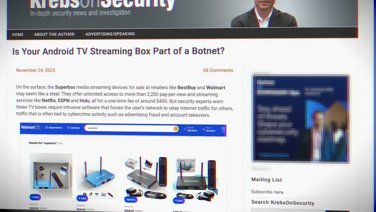 Artigo de segurança sobre TV box Android incorporada a botnet