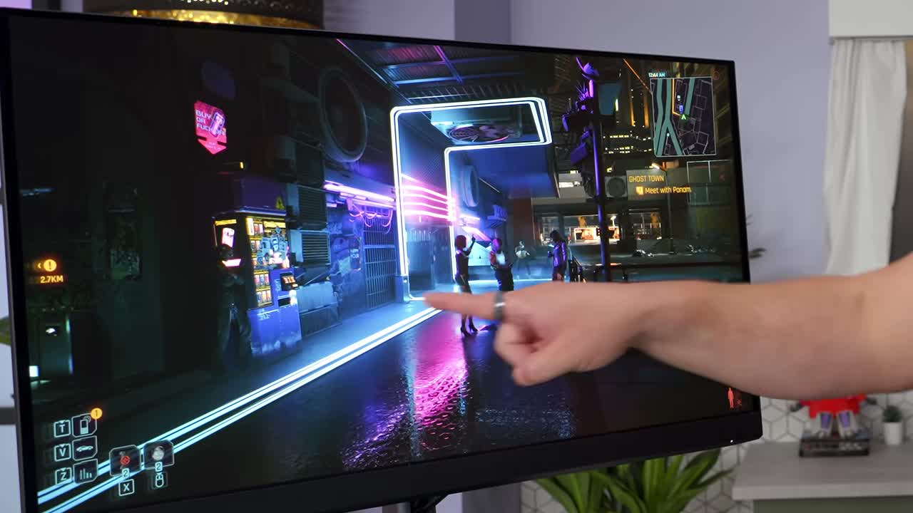 Jogo exibido no monitor OLED Dell com alto contraste