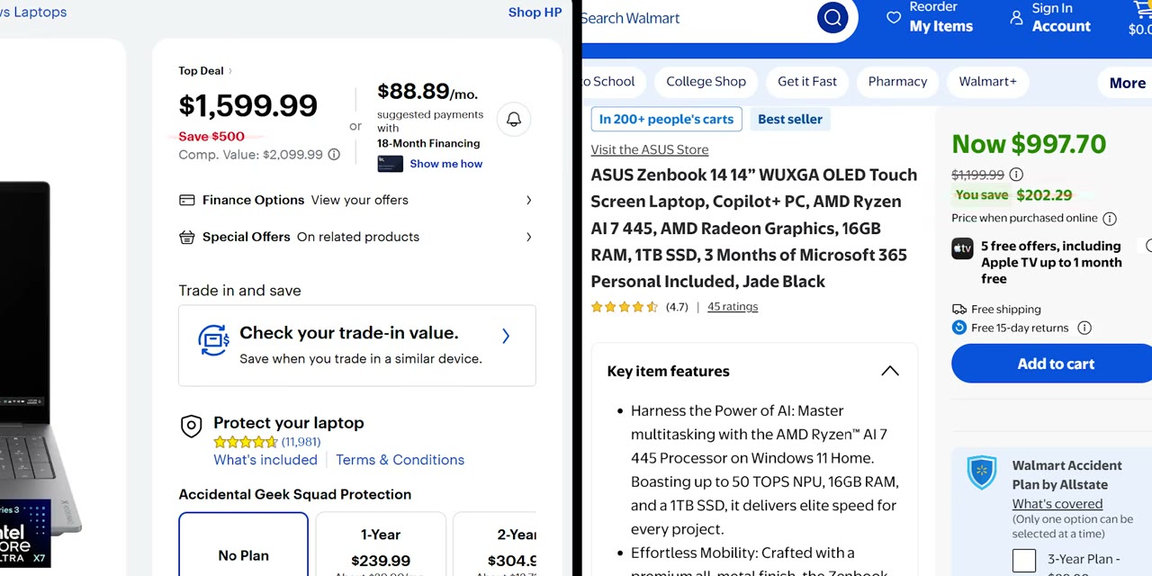 Comparação de preço entre notebook Windows e MacBook