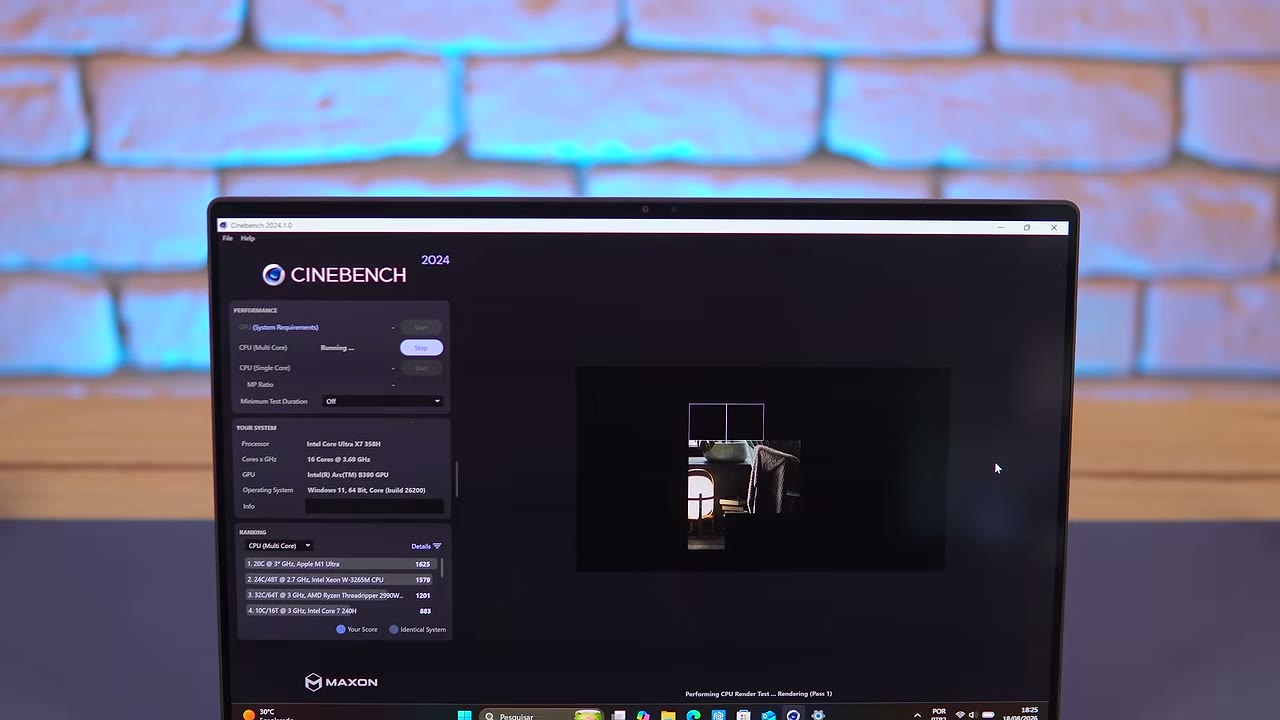 Resultado de benchmark apresentado no review do XPS 14
