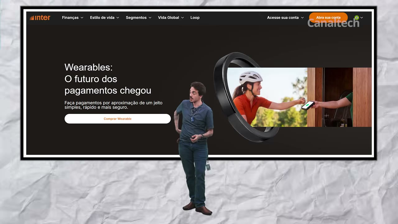 Página de wearables mostrada durante apuração do Galaxy Ring