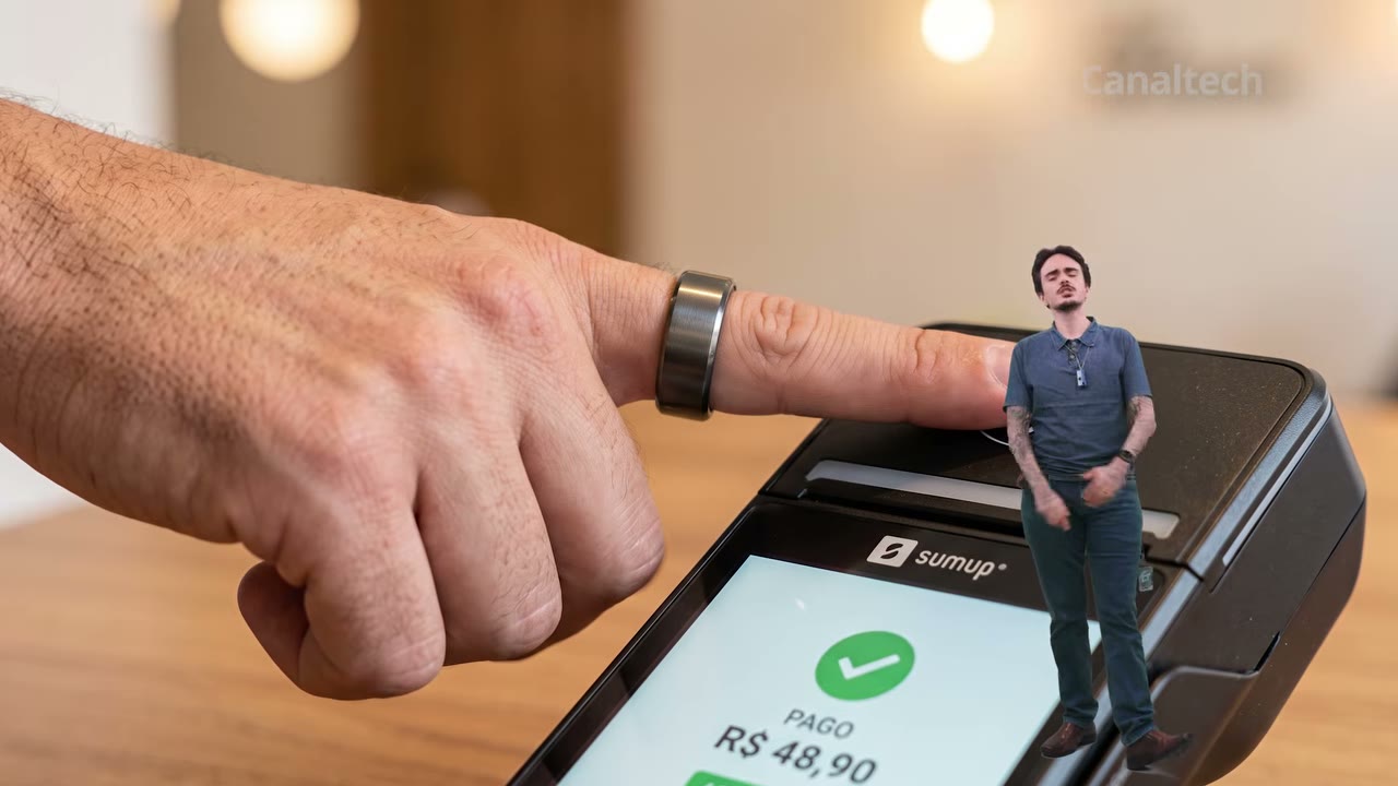 Demonstração de possível uso de anel inteligente