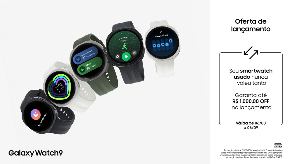 Linha Galaxy Watch9 com campanha oficial de lançamento