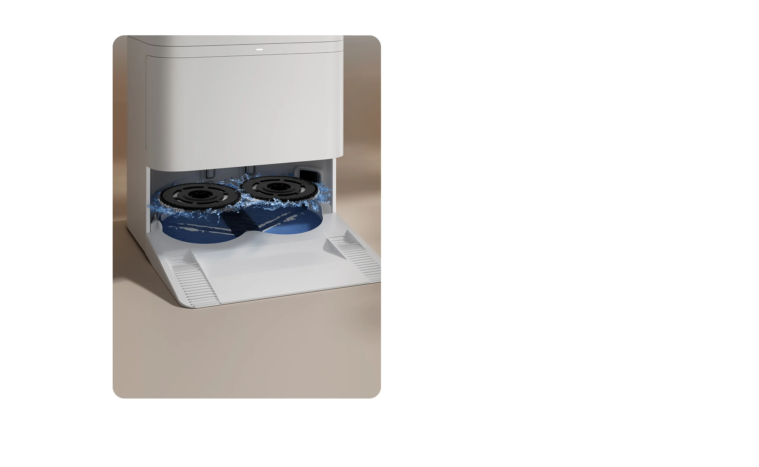 Sistema de lavagem dos dois mops na base Xiaomi H50