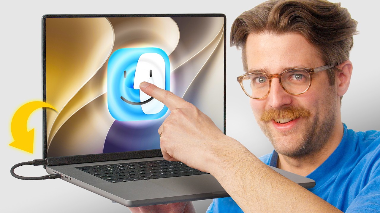 Capa do vídeo sobre transformar um MacBook em computador com tela sensível ao toque