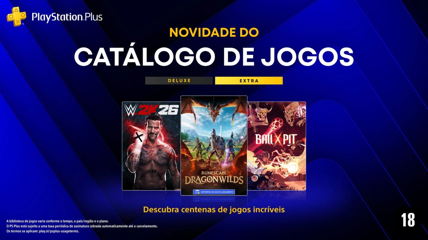PlayStation Plus: RuneScape: Dragonwilds, WWE 2K26 e mais no catálogo